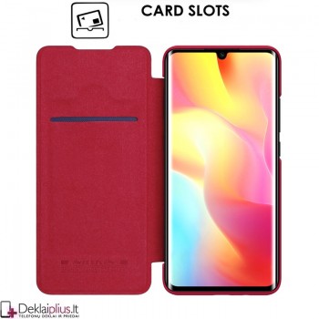 Odinis dėklas Nillkin qin serijos - raudonas (MI NOTE 10 LITE)